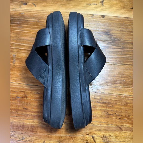 Cole Haan Women Grandpro Rally Leather Crisscross Platform Slide Sandals Black 8 - Picture 8 of 12